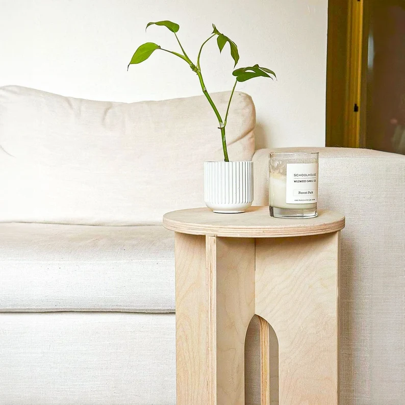 Wooden Stool. Modern Side Table. Indoor Plant Stand. Small Side Table. Modern Plant Stand. End Table