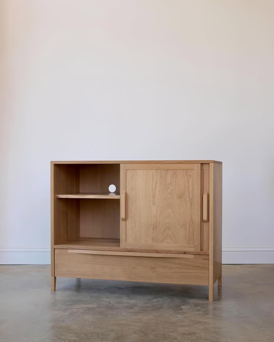 Sliding-Door Media Sideboard with Deep Drawer
