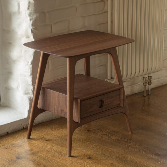 Mid-Century Solid Wood Nightstand